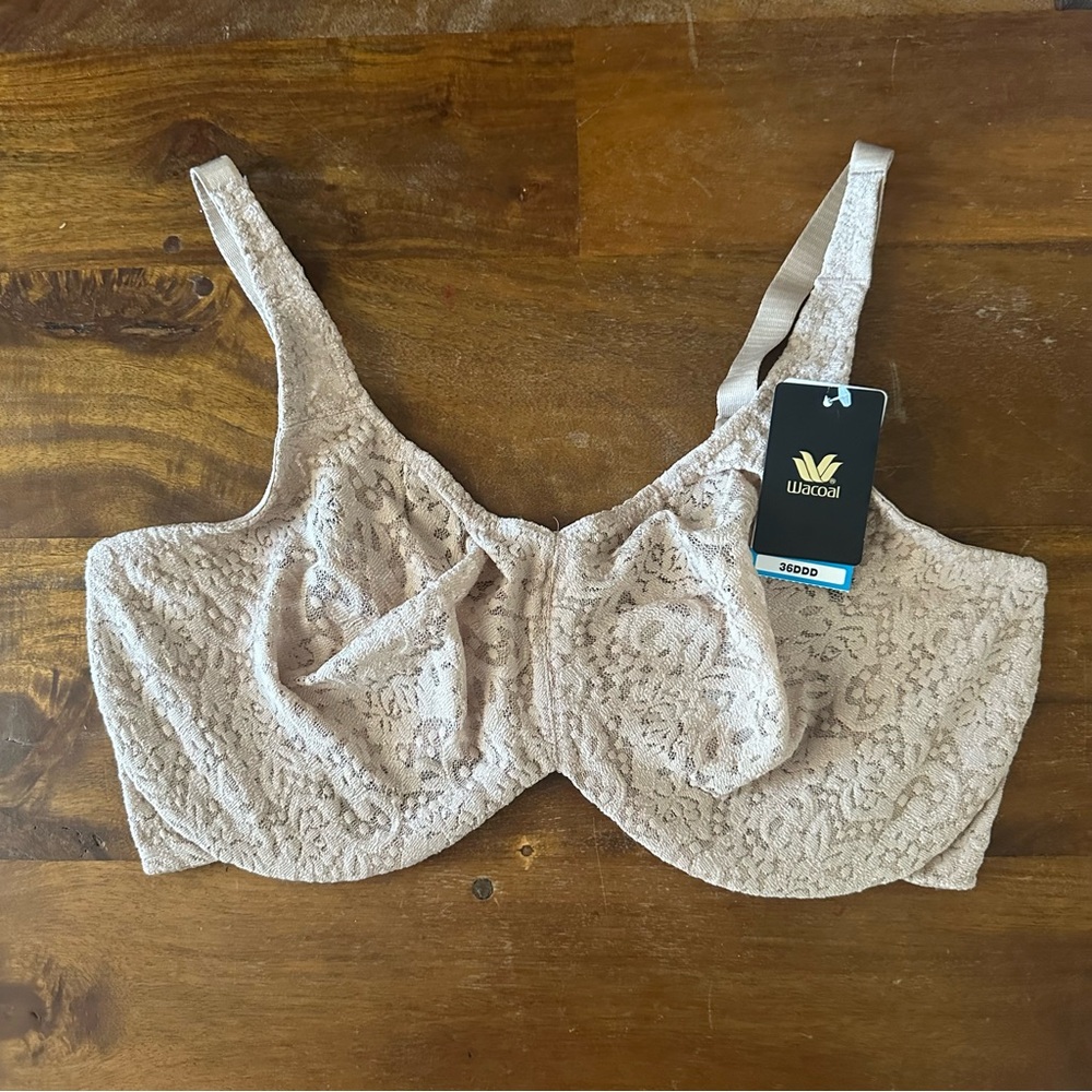 Wacoal 65547 beige Lace Underwire Bra - Supportive Women's Intimates 36DDD NWT